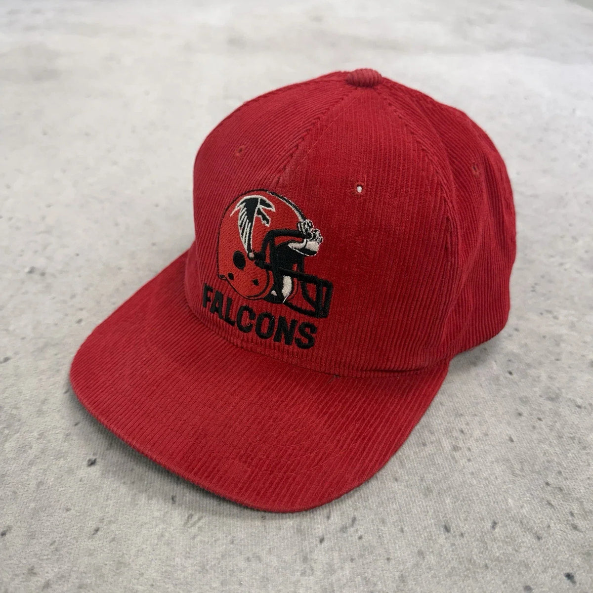 Vintage Atlanta Falcons Ted Fletcher Corduroy Snapback Hat