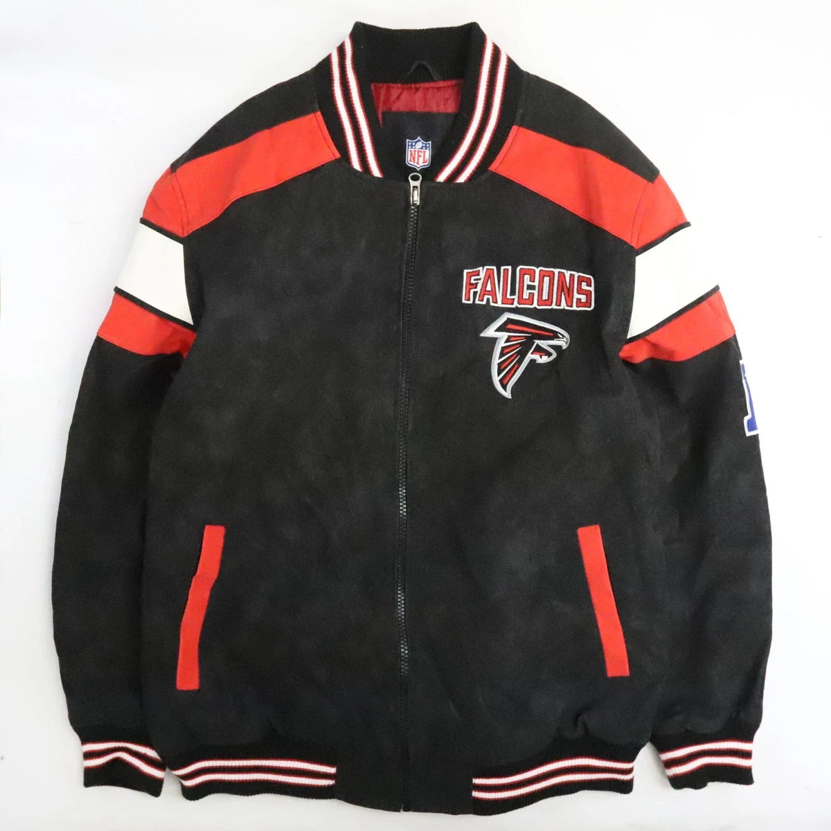 Atlanta Falcons Faux Leather Bomber Jacket