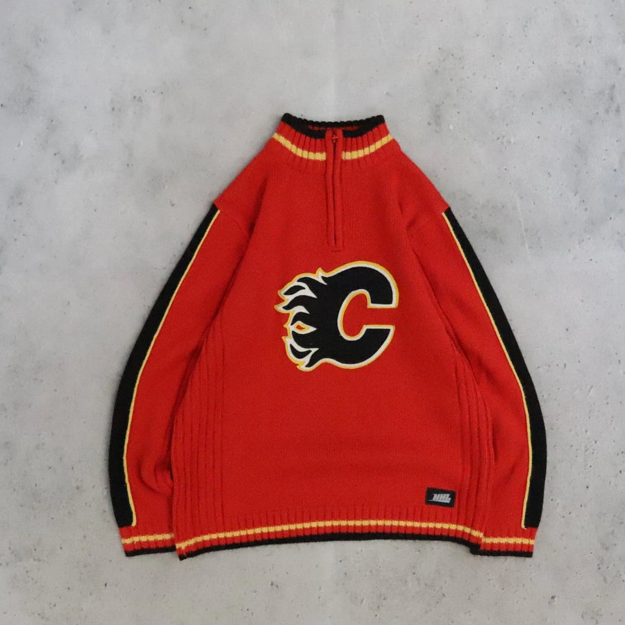 Calgary Flames 1/4 Zip Pullover Sweater