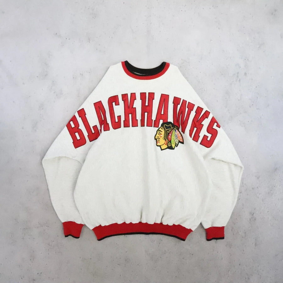 Vintage Chicago Blackhawks Sleeve Spell Out Sweatshirt Crewneck 90s