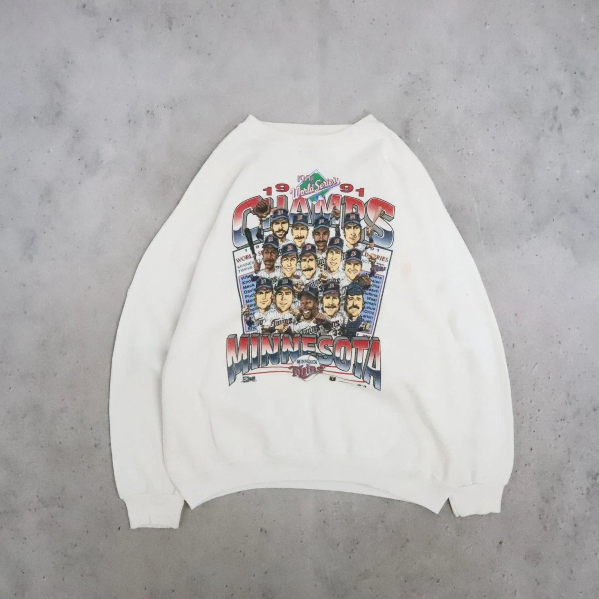 Vintage Minnesota Twins World Series Champs 1991 Caricature Sweatshirt XL