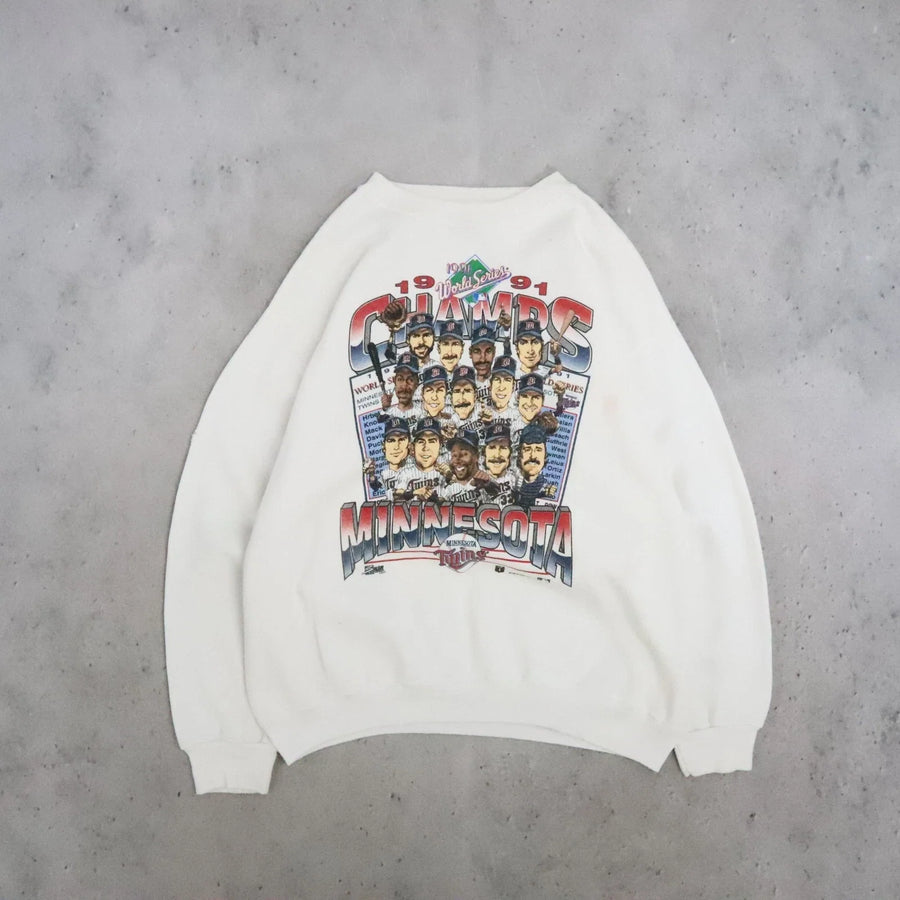 Vintage Minnesota Twins World Series Champs 1991 Caricature Sweatshirt XL