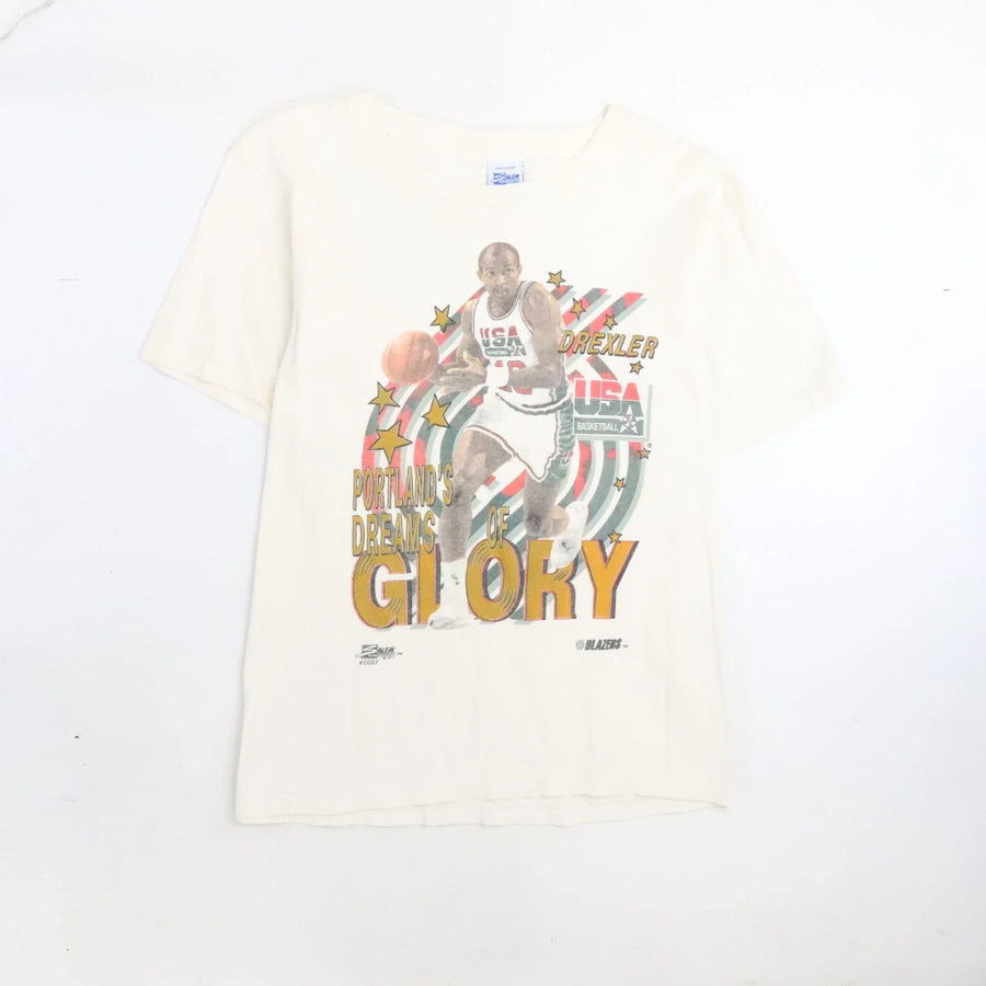 Vintage Clyde Drexler Trail Blazers USA Basketball T-Shirt Medium Olympics