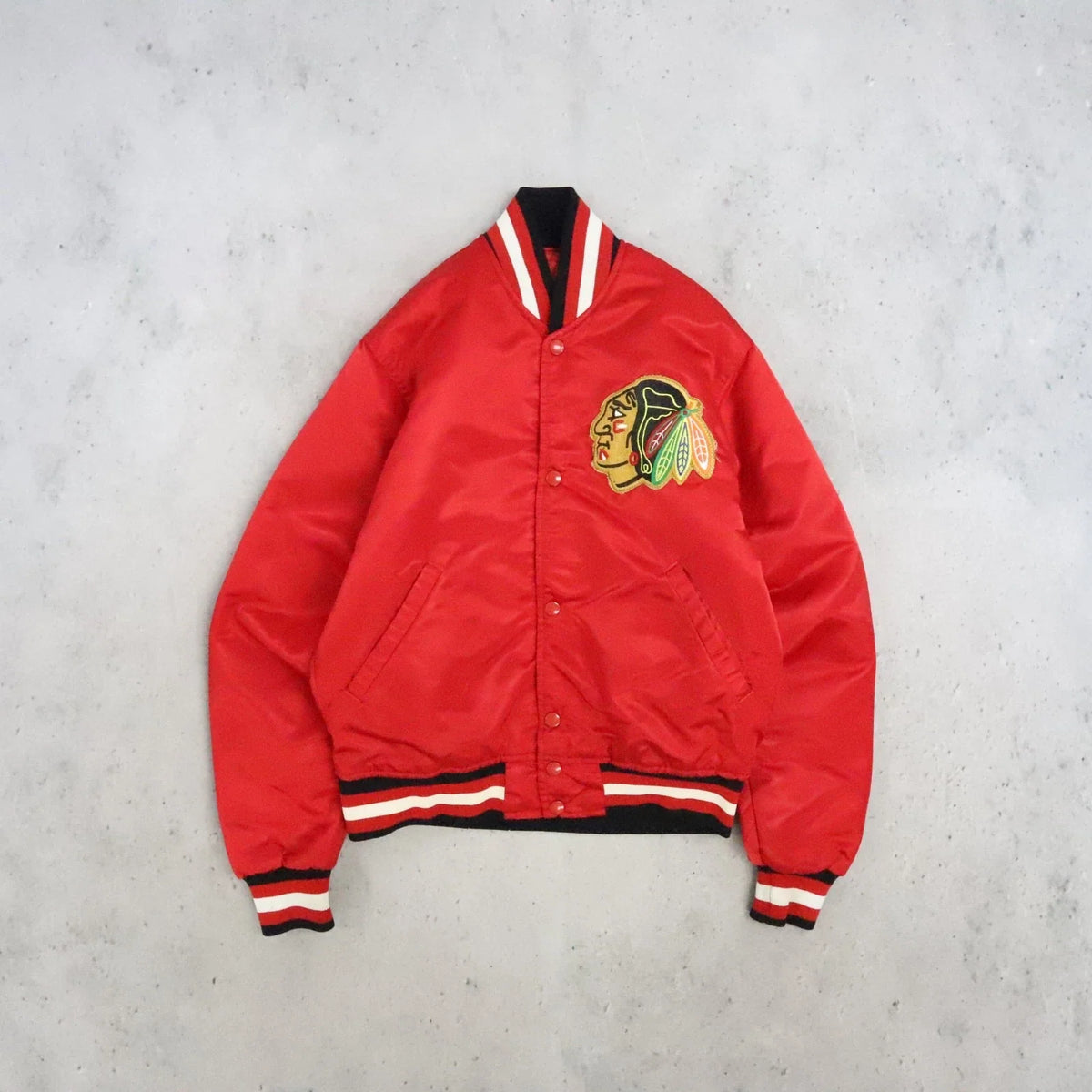 Vintage Chicago Blackhawks Starter Satin Bomber Jacket
