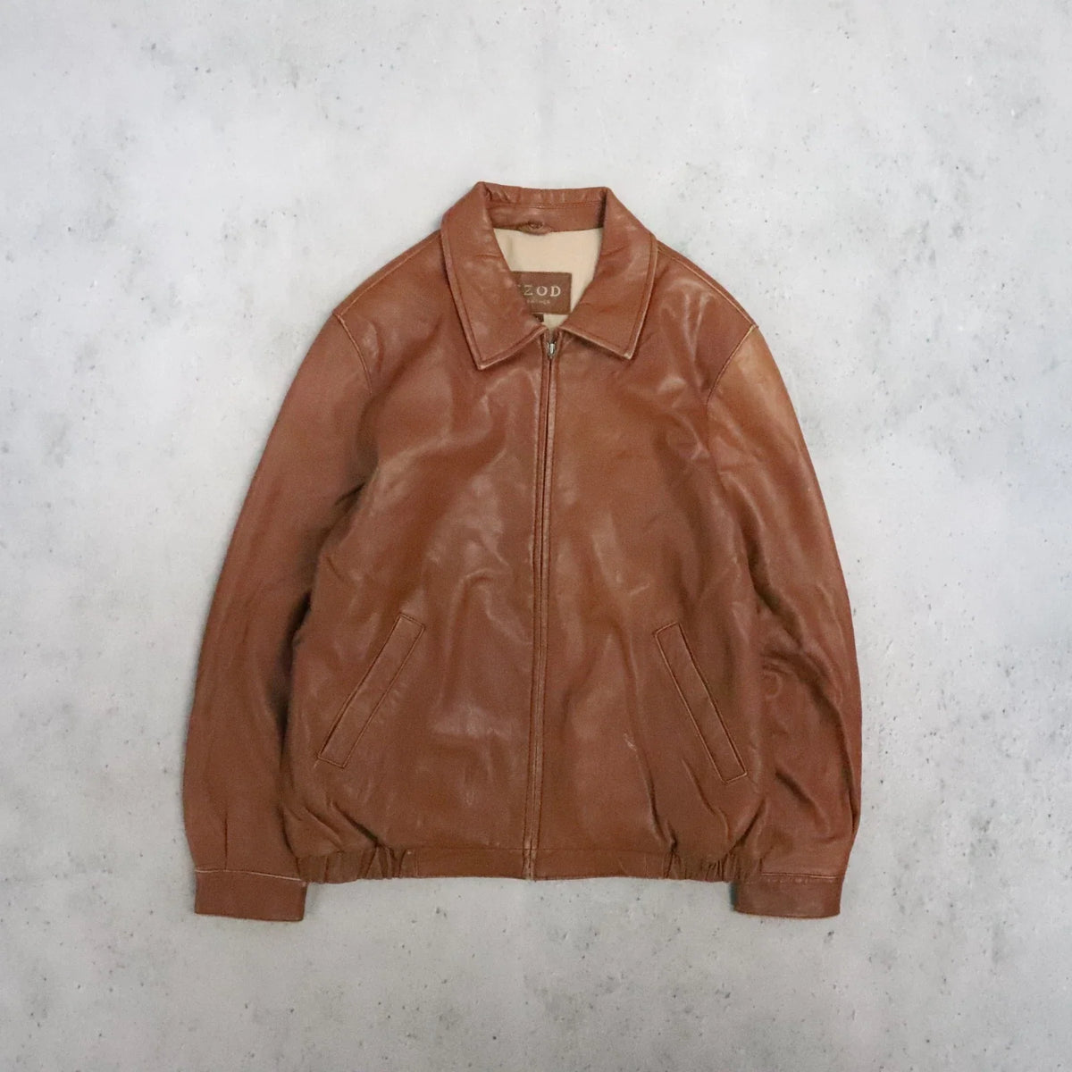Vintage Izod Leather Bomber Jacket