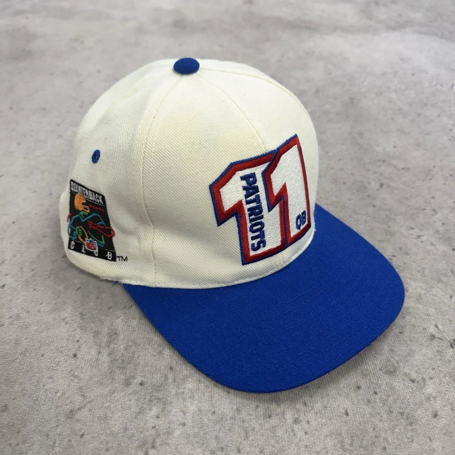 Vintage New England Patriots Drew Bledsoe AJD Wool Snapback Cap Hat