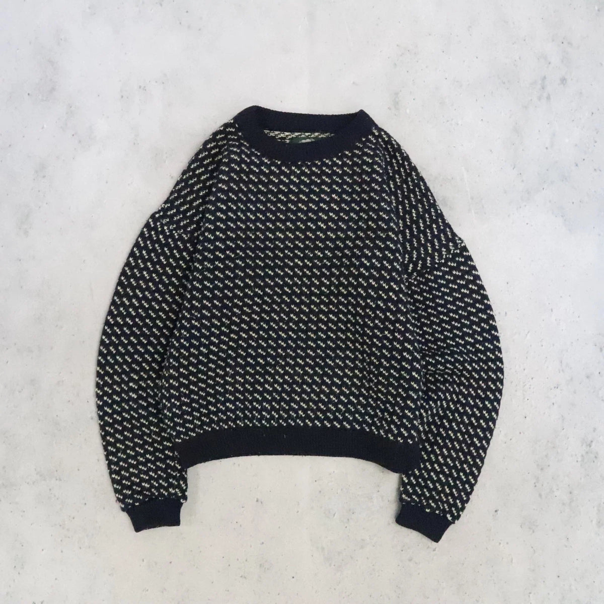 Vintage Roots Birdseye Wool Knit Crewneck Sweater