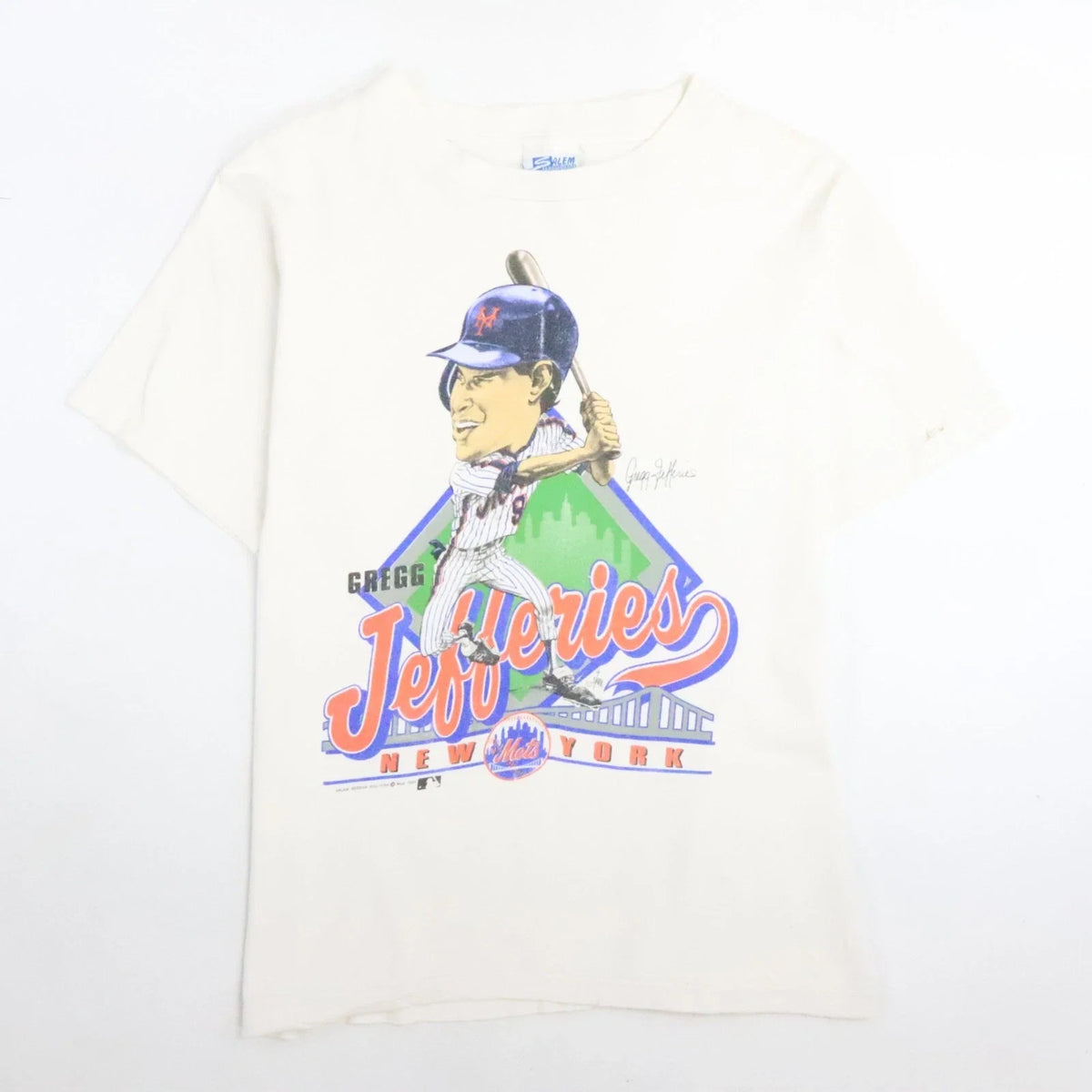 Vintage Gregg Jeffries New York Mets Caricature Salem T-Shirt Medium 1989