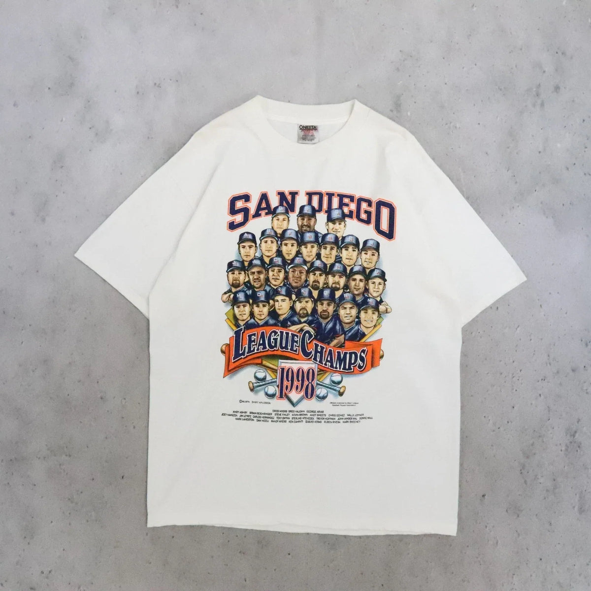 Vintage San Diego Padres Champs Caricature T-Shirt 1998 90s