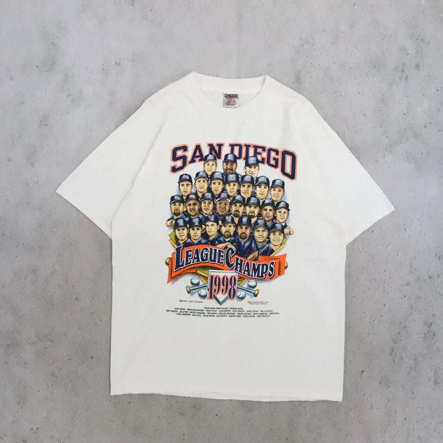 Vintage San Diego Padres Champs Caricature T-Shirt 1998 90s