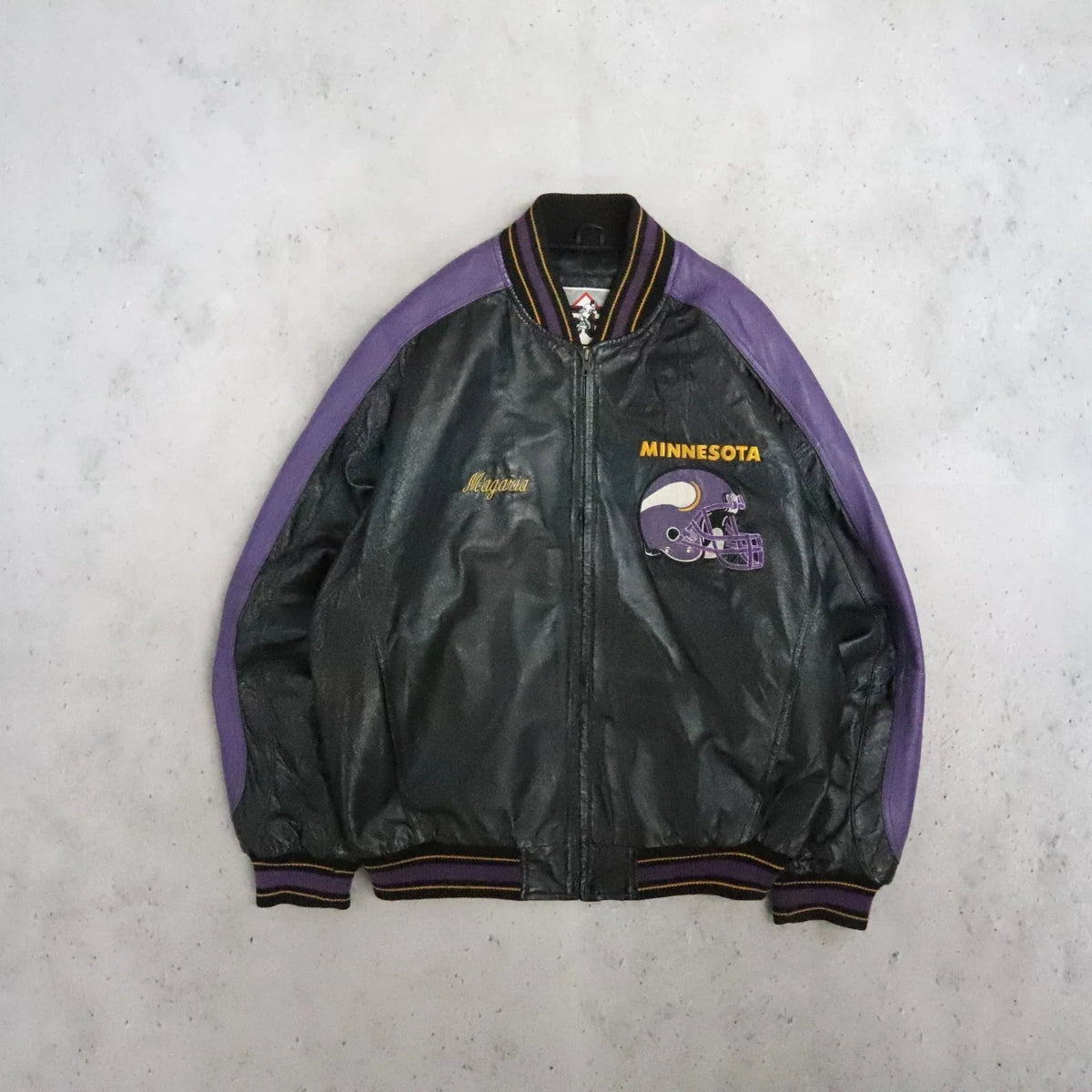 Vintage Minnesota Vikings Leather Varsity Jacket