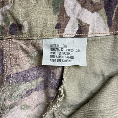 Army Combat Uniform Trouser Military Pants Size Medium Long Camo Camoflauge