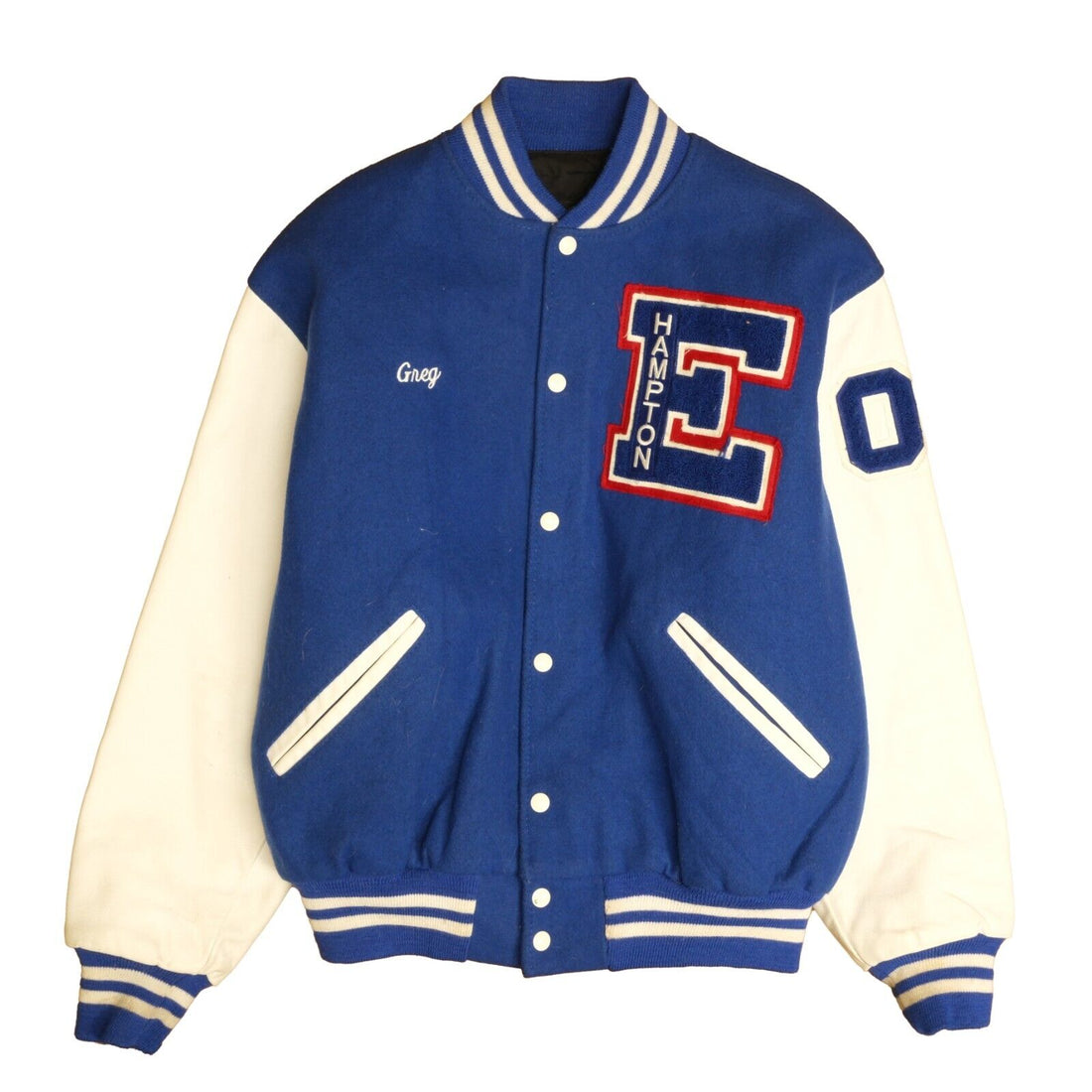 East Hampton Basketball Baseball Leather Wool Letterman Varsity Jacket XL 2009