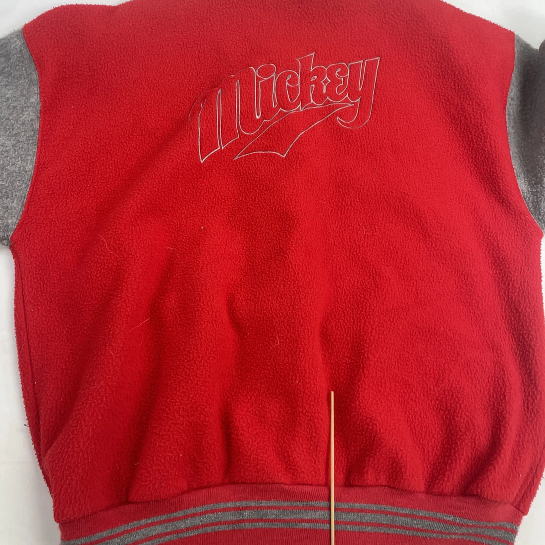 Vintage Mickey Mouse Disney Fleece Bomber Jacket Size Large Red