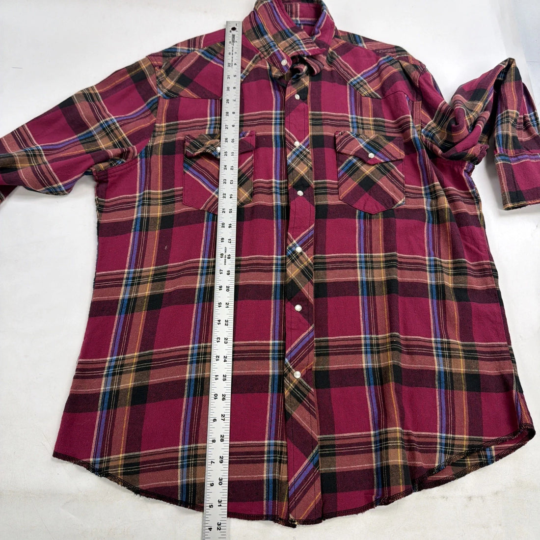 Wrangler Western Pearl Snap Shirt Size XL Plaid