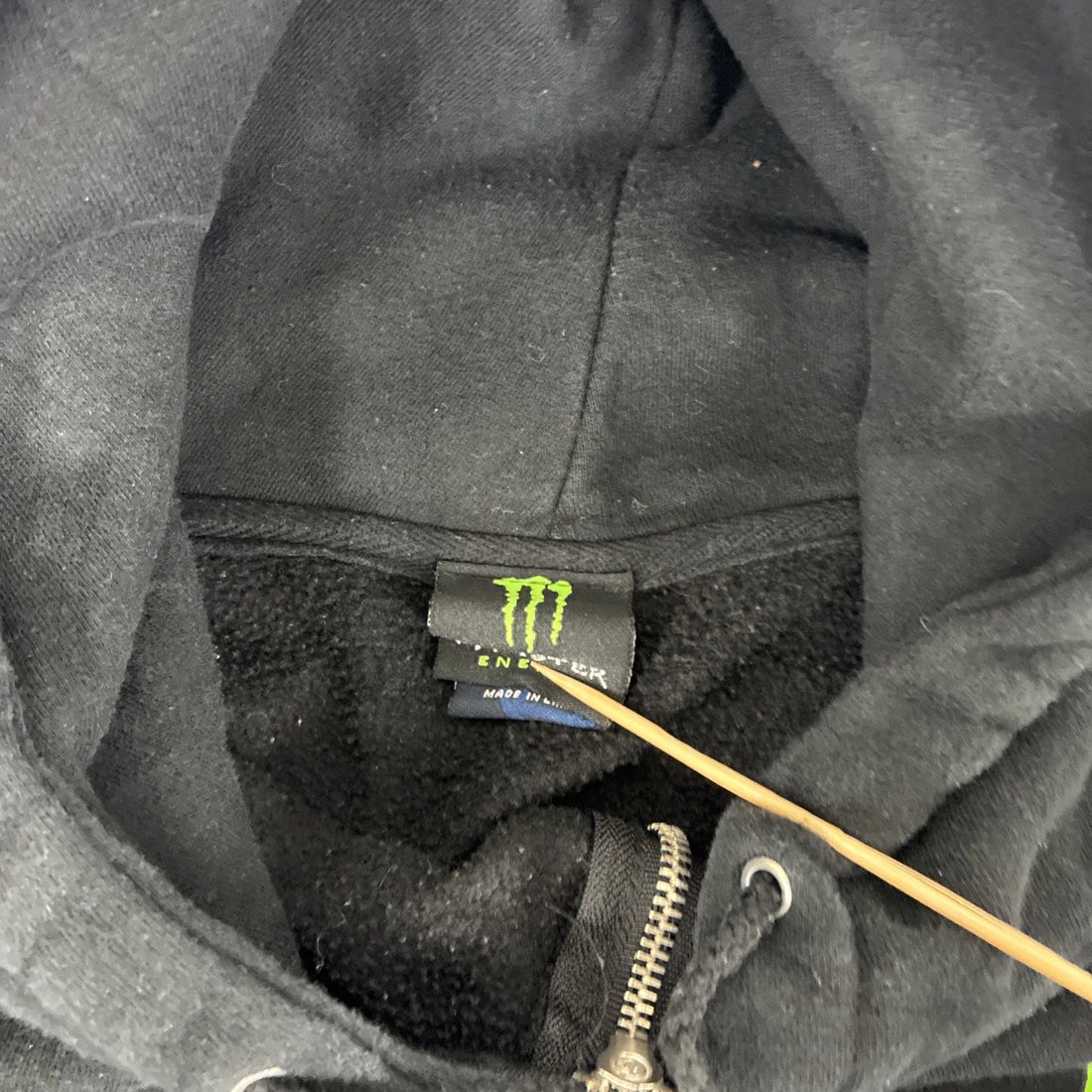 Monster Energy Full Zip Sweatshirt Hoodie Size Large Promo Y2K