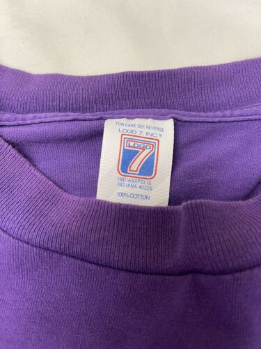 Vintage Minnesota Vikings Logo 7 T-Shirt Size 2XL Purple 90s NFL