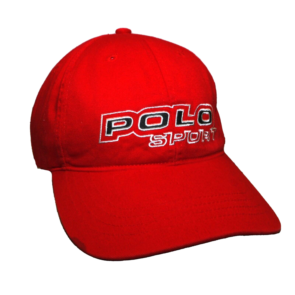 Vintage Polo Sport Ralph Lauren Strapback Hat OSFA Red 90s 