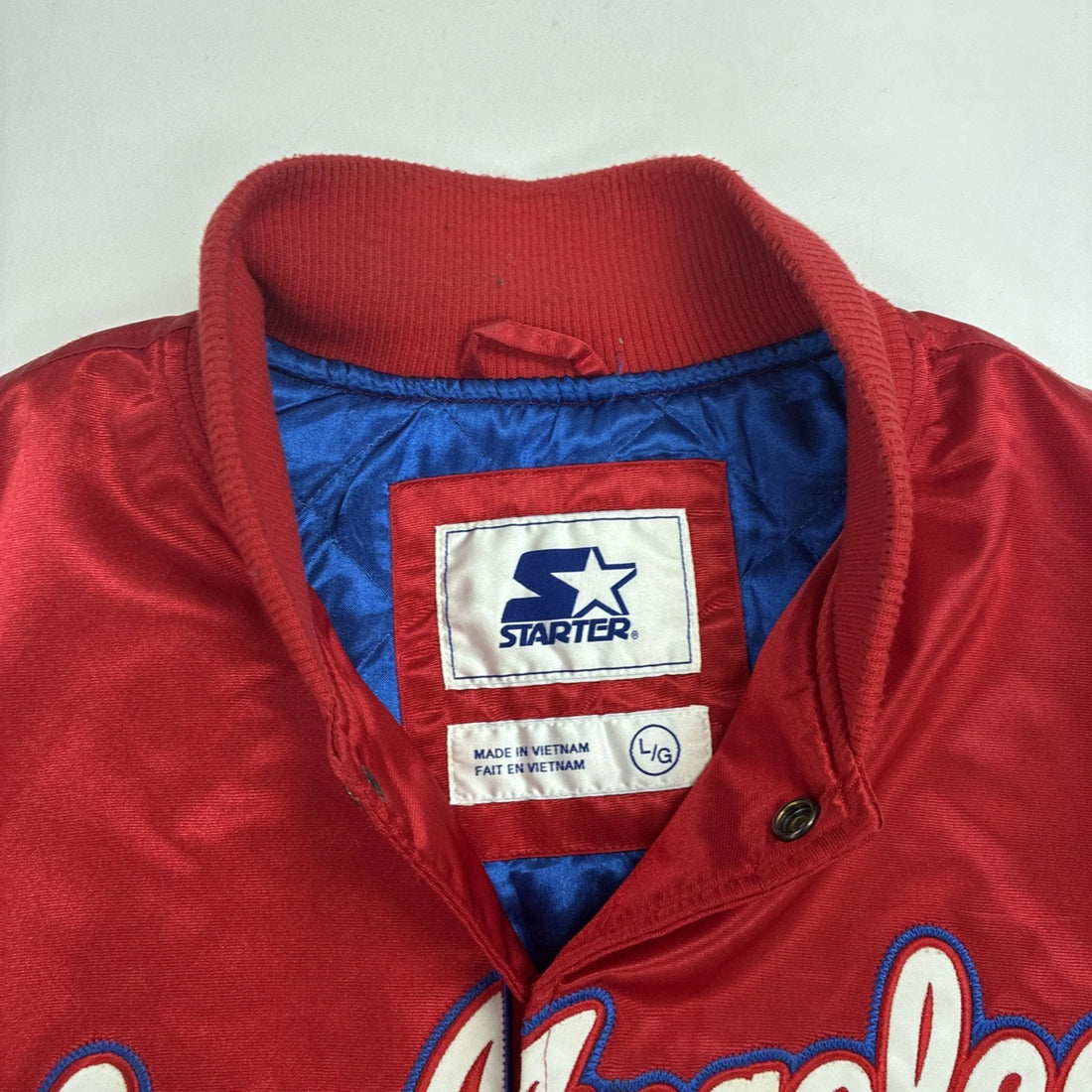 Los Angeles Clippers Starter Satin Bomber Jacket Size Large NBA