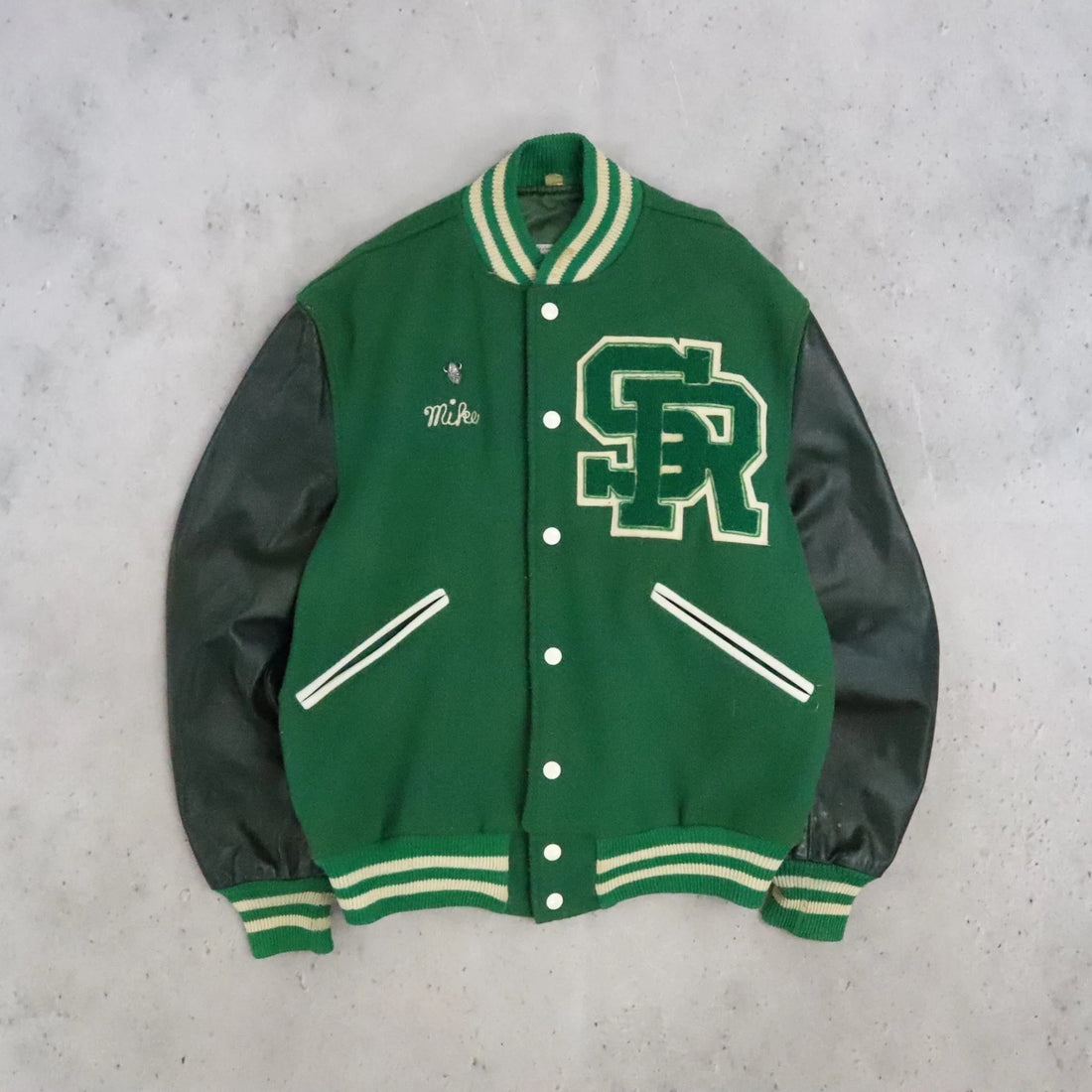 Sto-Rox Butwin Leather Wool Varsity Jacket Size 38 Vintage 60s