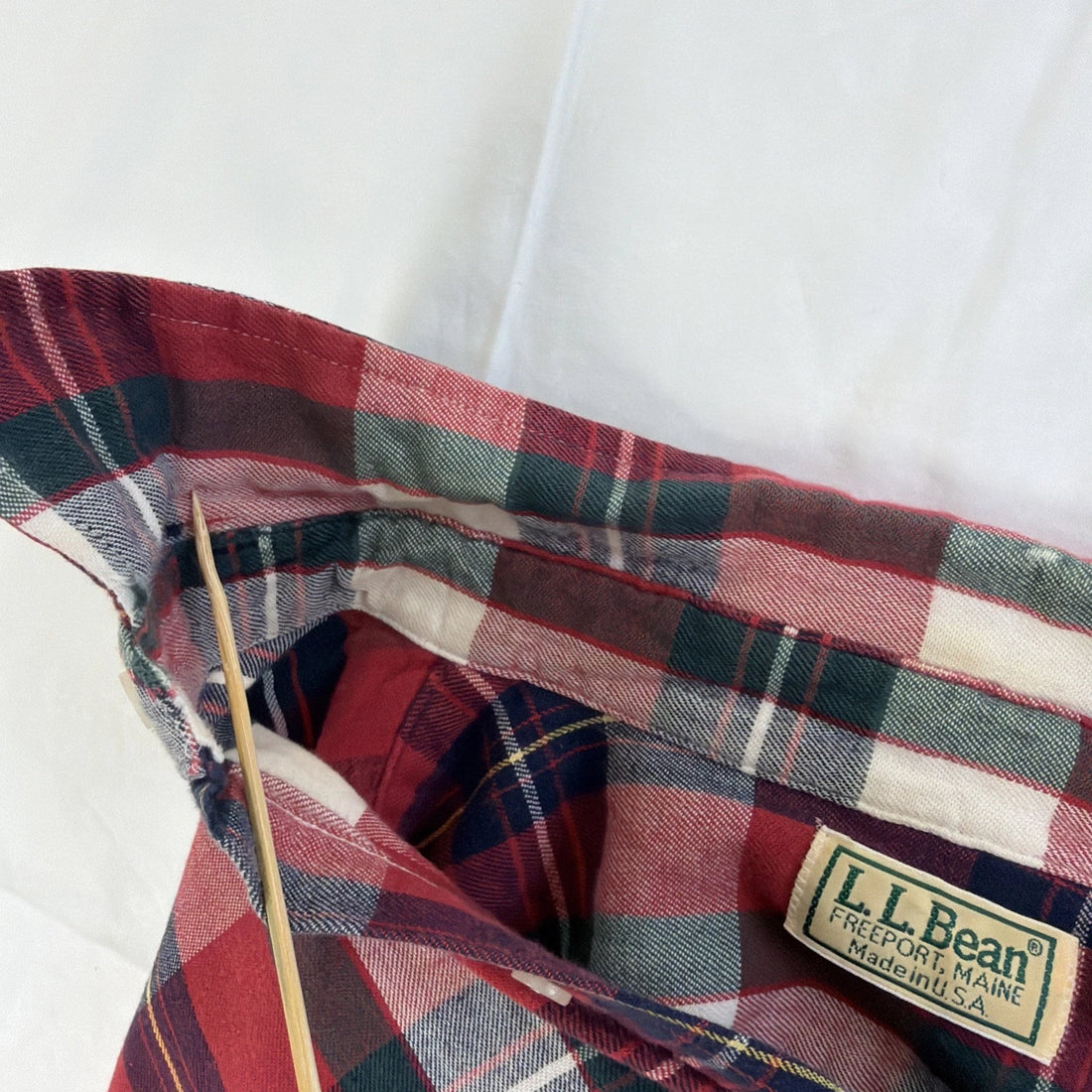 Vintage L.L. Bean Button Up Shirt Size XL Red Tartan Plaid