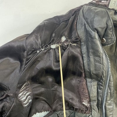Vintage Schott Leather Bomber Jacket Size 44 Black