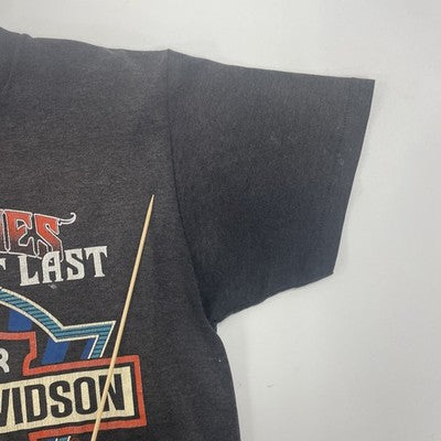 Vintage Harley Davidson 3D Emblem Hard Times Don't Last T-Shirt Medium 1991 90s