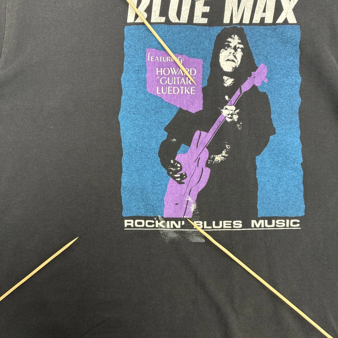 Vintage Blue Max Howard Guitar Luedtke T-Shirt Size Large