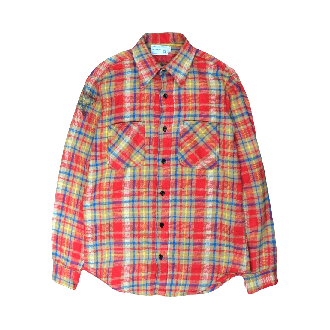 Vintage Big Mac JC Penney Button Up Shirt Size Medium Tall Plaid