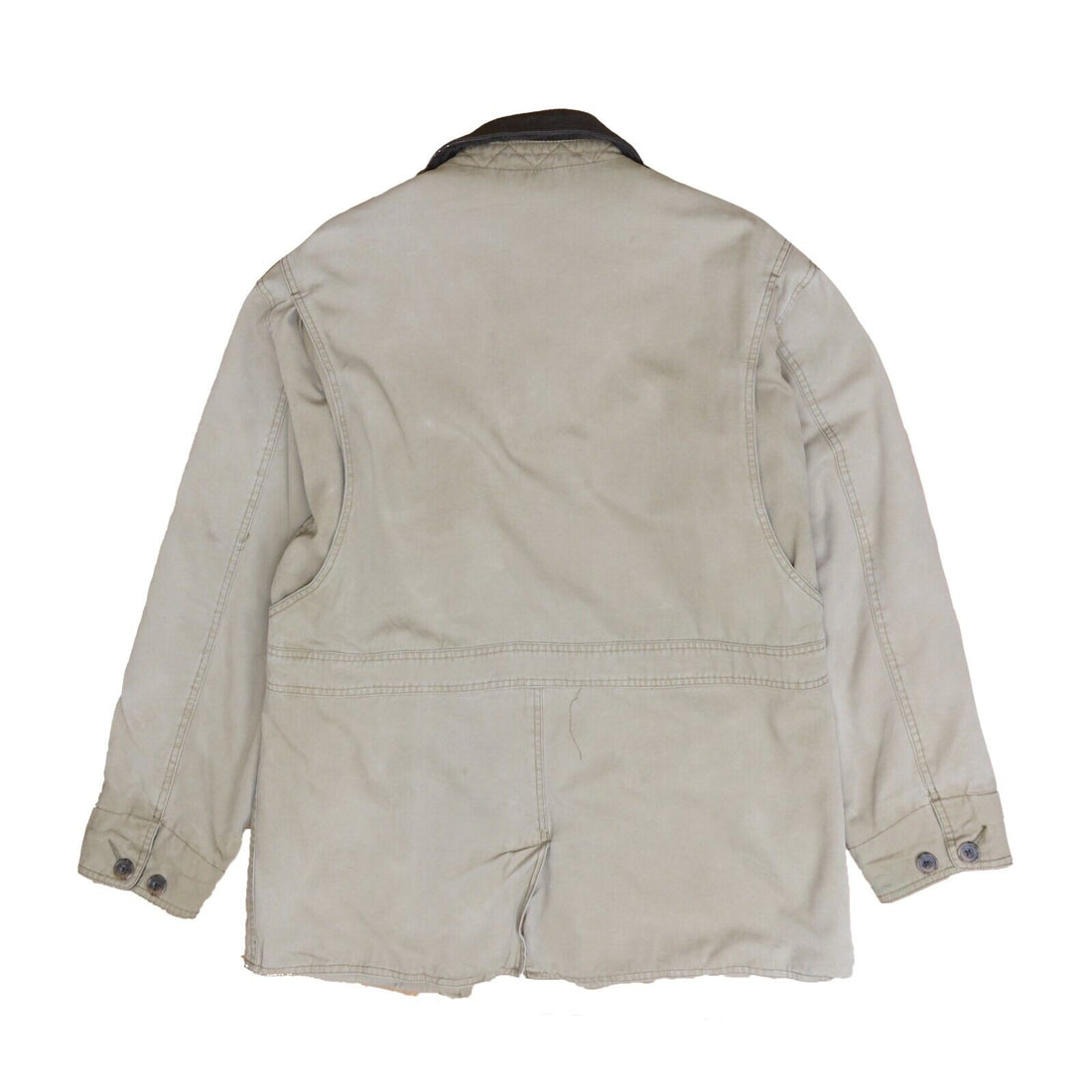Vintage Gap Barn Work Coat Jacket Size Medium Beige Plaid Lined Insulated