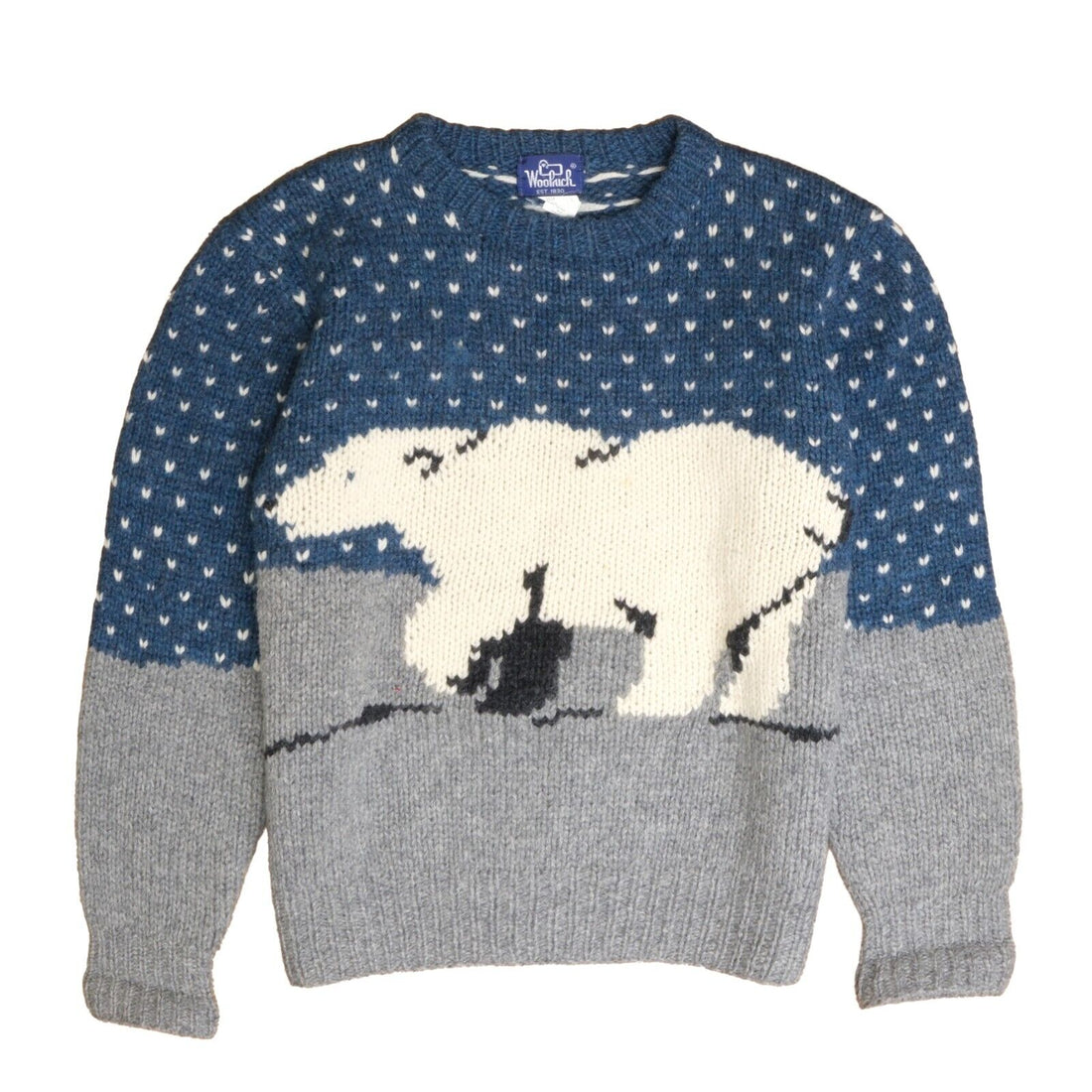 Vintage Woolrich Polar Bear Wool Knit Sweater Size Large Fair Isle
