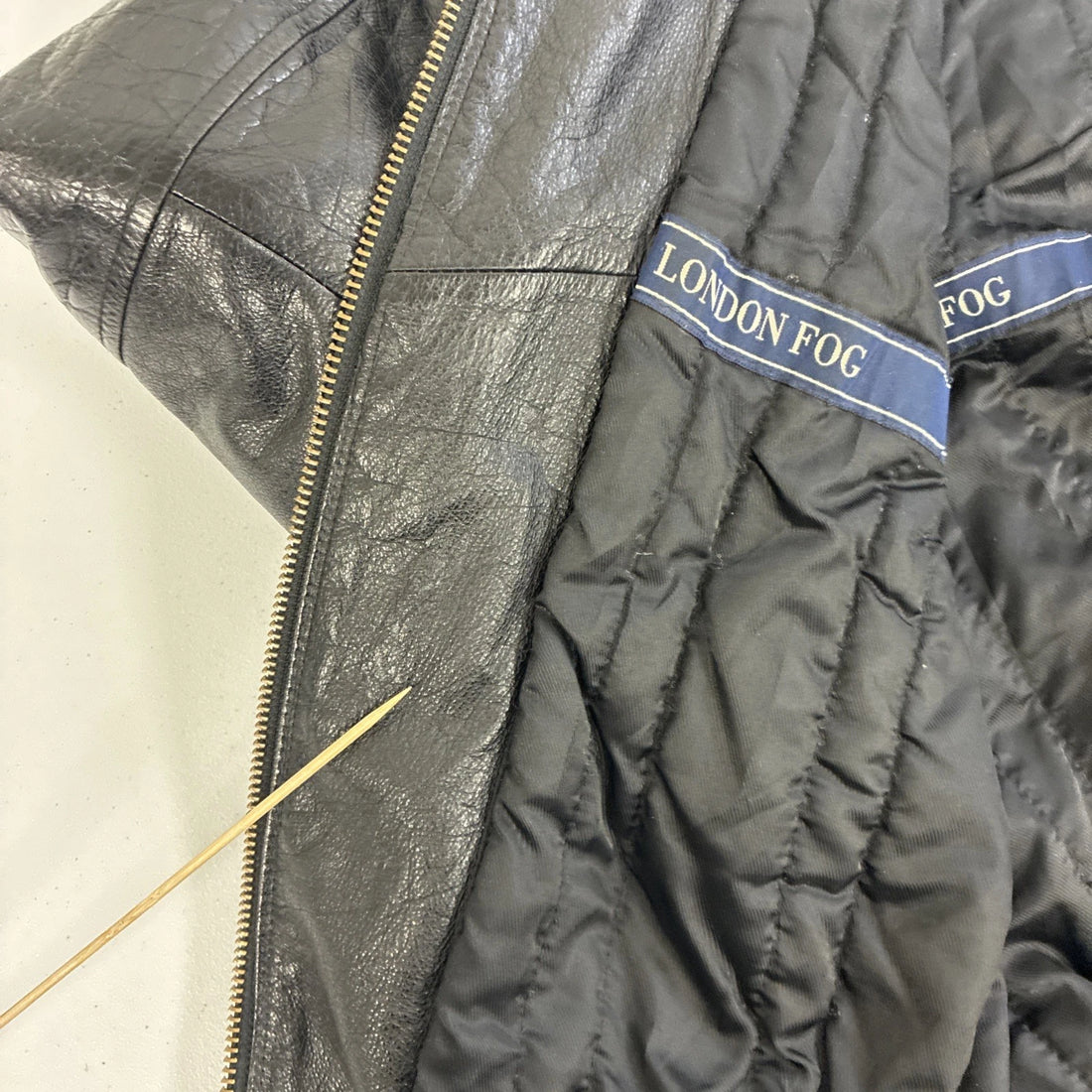 Vintage London Fog Leather Bomber Jacket Size Large Black