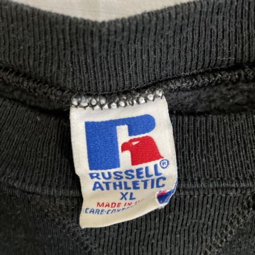 Vintage Russell Athletic Blank Crewneck Sweatshirt Size XL Black 90s