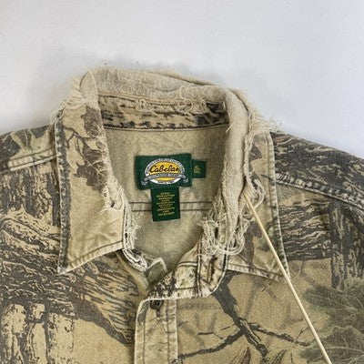 Vintage Cabela's Realtree Camo Hunting Button Up Shirt Size XL Tall