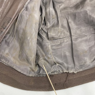 Vintage Willis Geiger US Navy G-1 Flight Leather Bomber Jacket Size 42 Brown