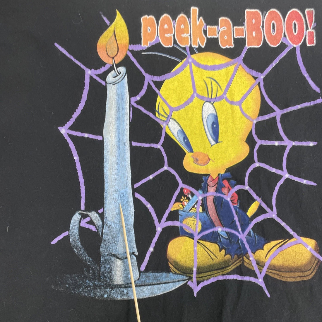 Vintage Tweety Bird Peek-A-Boo T-Shirt Size XL Halloween 2001