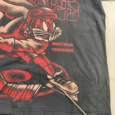 Vintage Montreal Canadiens Bugs Bunny T-Shirt Size XL 1996 90s NHL