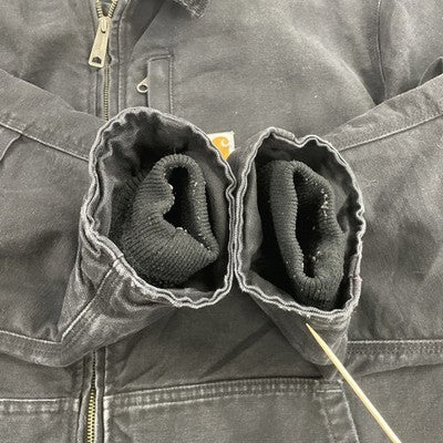 Carhartt Canvas Work Jacket Size XL Black Full Swing