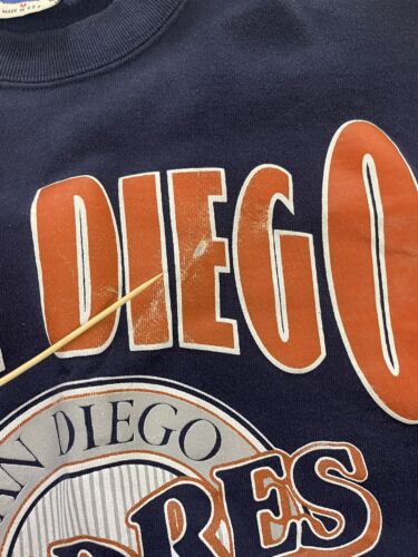 Vintage San Diego Padres Nutmeg Sweatshirt Crewneck Size Medium Blue 90s MLB