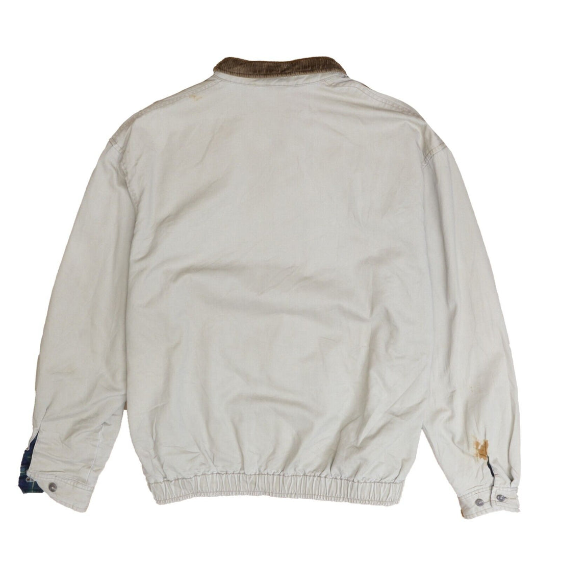 Vintage Polo Ralph Lauren Harrington Jacket Medium Corduroy Trim Plaid Lined