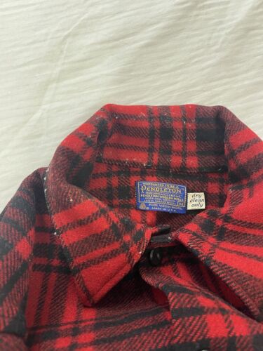 Vintage Pendleton Wool Shirt Jacket Size Medium Plaid