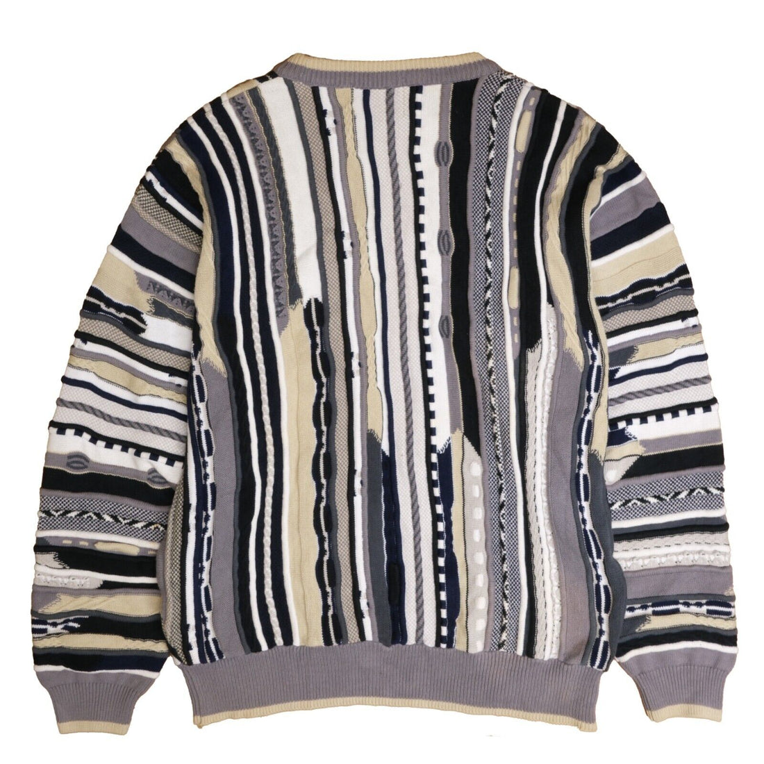 Vintage Tosani 3D Knit Crewneck Sweater Size XL Black Coogi Style