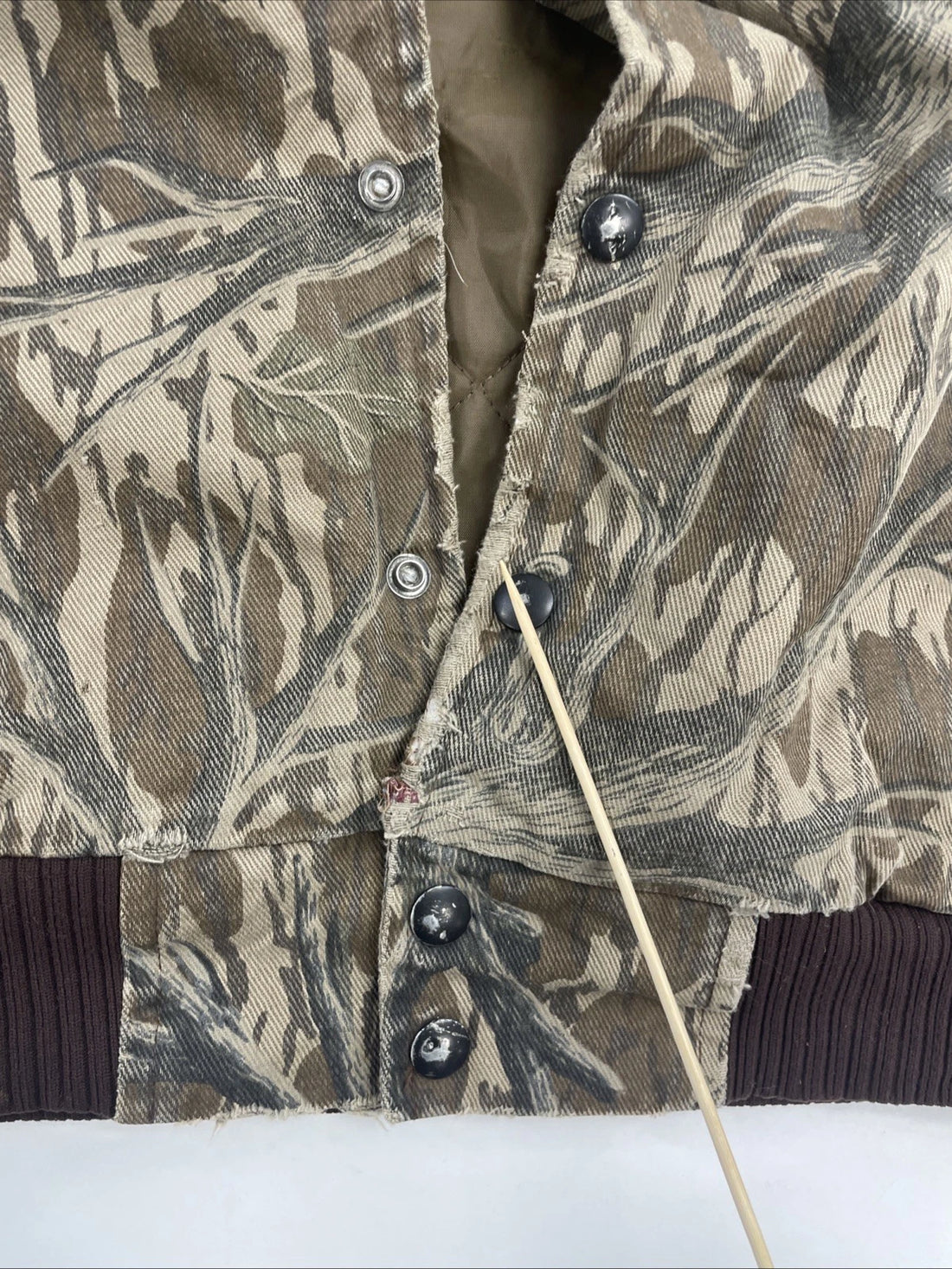 Vintage Mossy Oak Camo Bomber Jacket Size Large