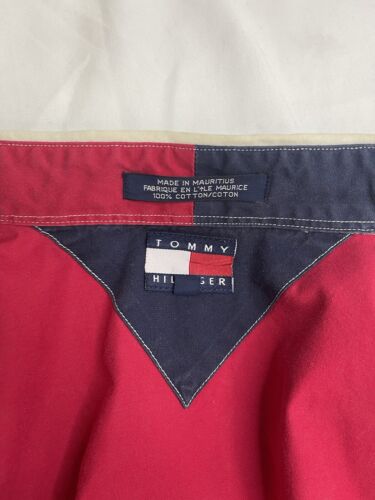 Vintage Tommy Hilfiger Dive Charter Flag Button Up Shirt Size Large