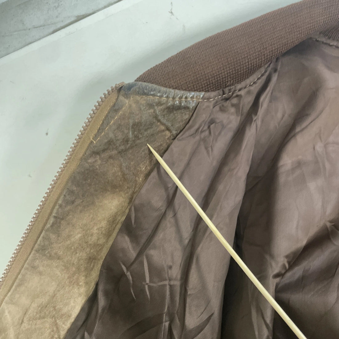 Vintage Montreal Garment Leather Suede Bomber Jacket Size 48 Brown