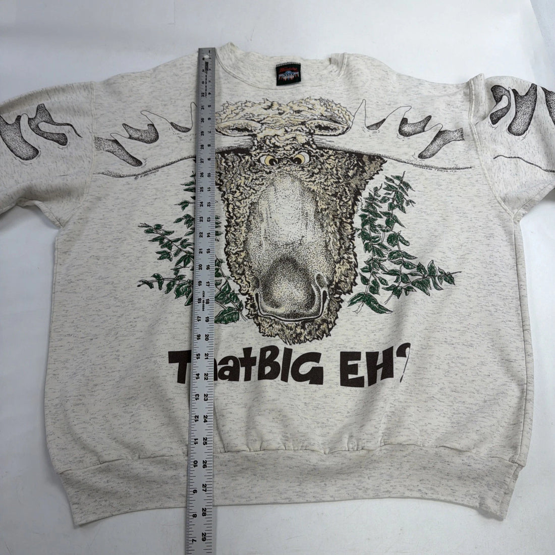Vintage That Big Eh Moose Thunderbird Sweatshirt XL Nature Parody Humor Gag 90s