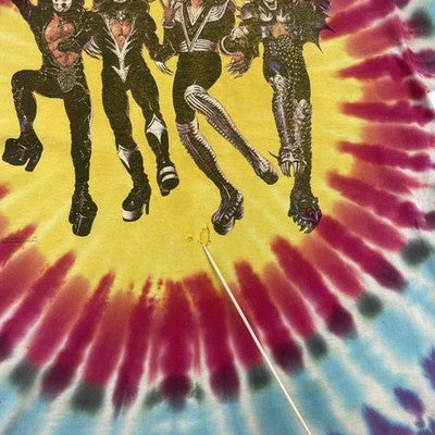 Vintage Kiss Destroyer Tie Dye T-Shirt Size XL Band Tee 1997 90s
