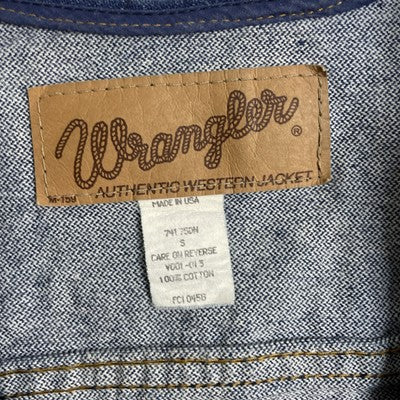 Vintage Wrangler Western Denim Vest Jacket Size Small Patches