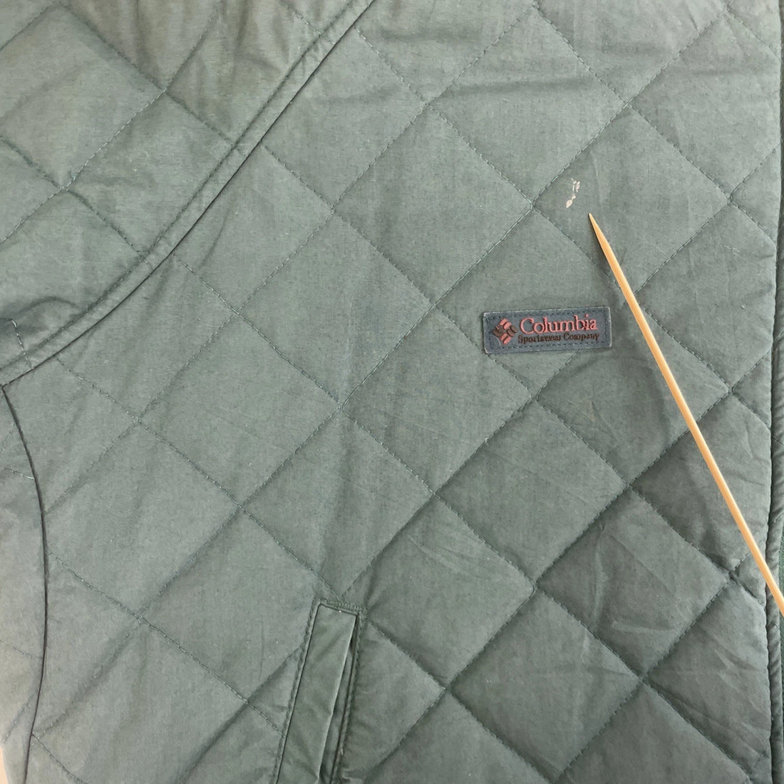 Vintage Columbia Quilted Bomber Jacket Womens Size Large Green