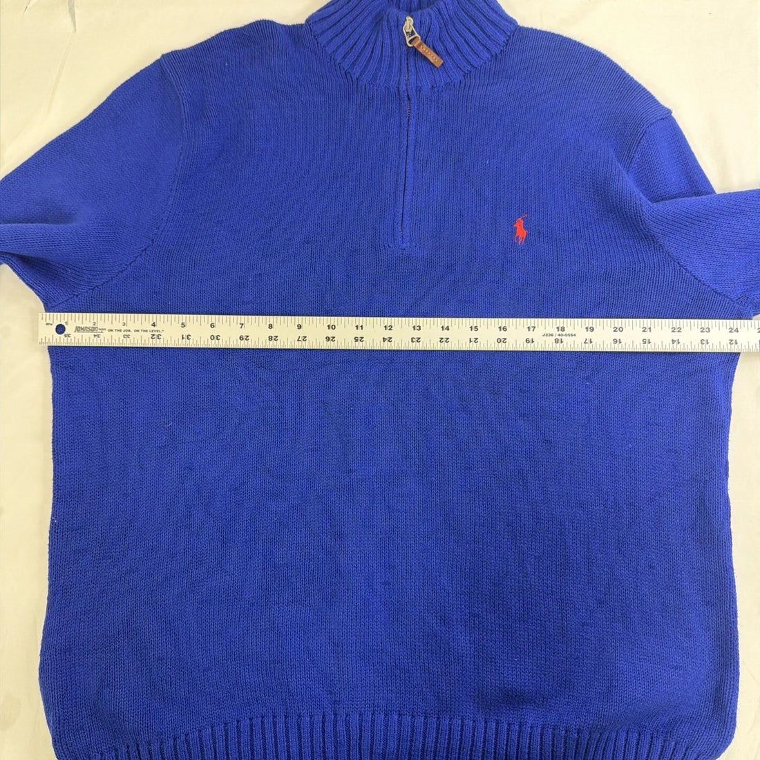 Vintage Polo Ralph Lauren 1/4 Zip Pullover Sweater Size Large Blue